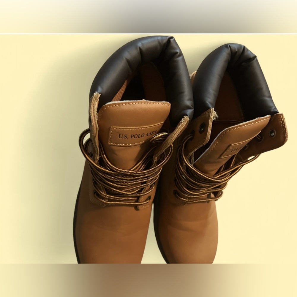 U.S. Polo Assn. Owen High Work Boots Men’s Size 10 Tan Lace-Up - Picture 6 of 10